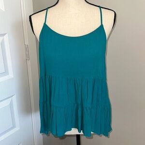 Blue/Green Lush Flowy Top NWOT